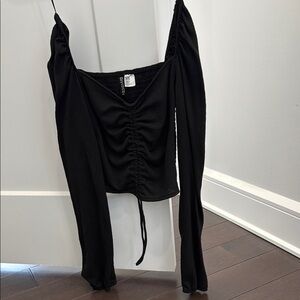 H&M Elegant Black Ruched Women's Top